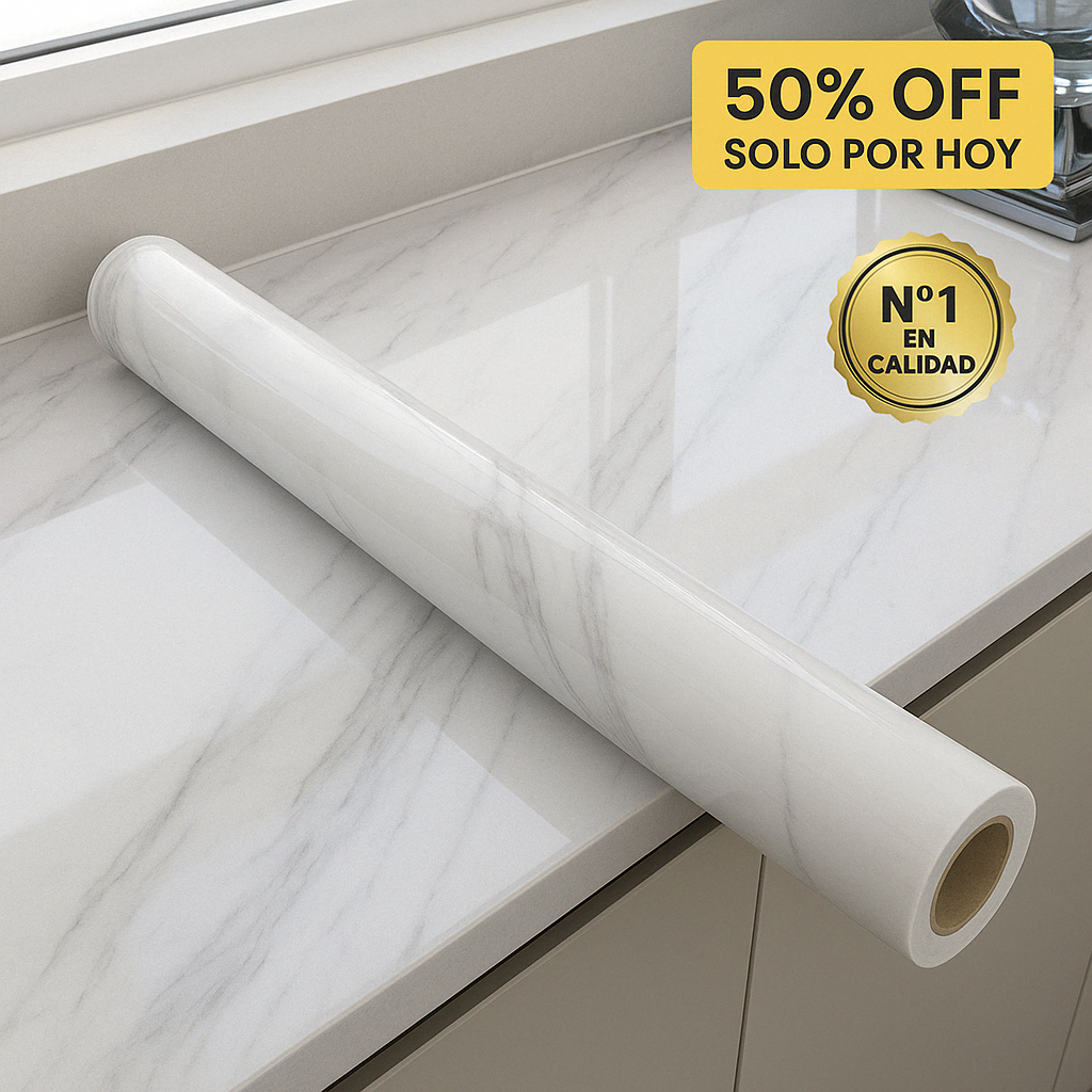 Papel Adhesivo de Mármol - Transforma Tu Cocina