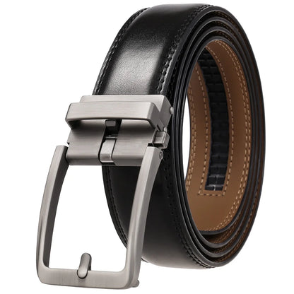 Men's Leather Belts Fashion Automatic Buckle Cowskin Male Belts Luxury Designer Black Brown 3.5cm